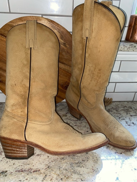 Frye Other - Vtg FRYE Tan Sand Western Cowboy Boot USA Mens 9.5 EUC